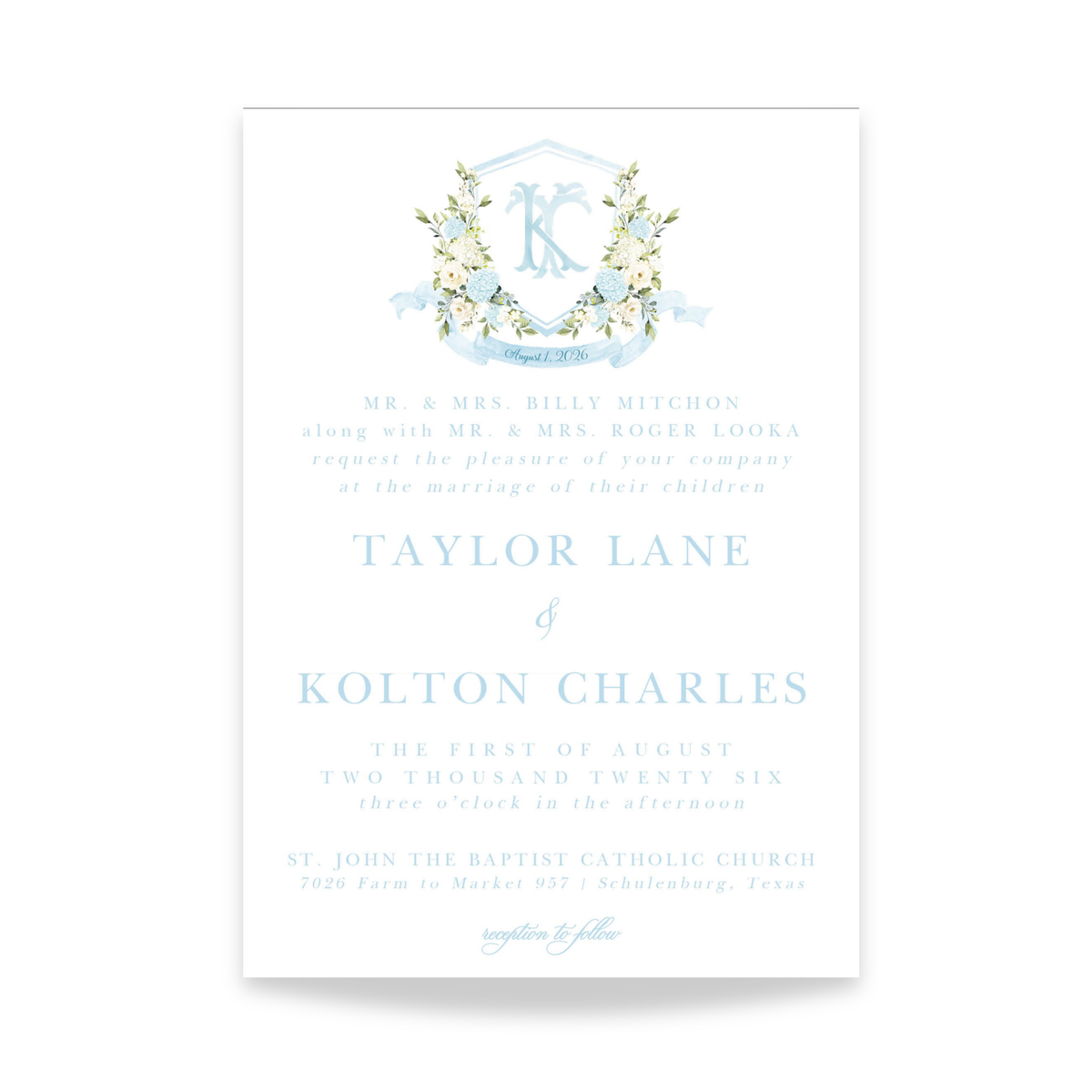 Something Blue Wedding Invitation