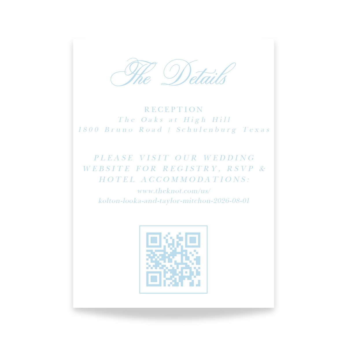 Something Blue Details Card