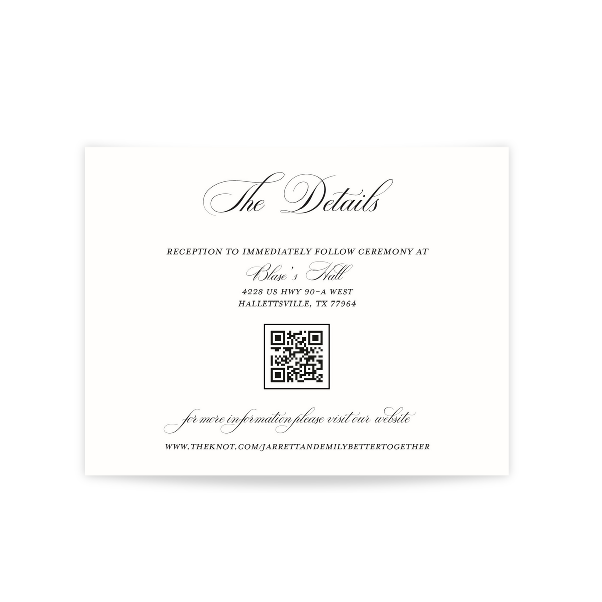 Holy Matrimony Details Card-1