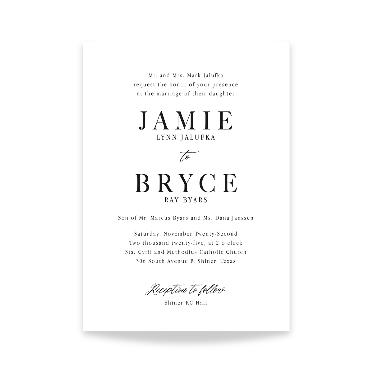 Editorial Wedding Invitation - Option 1-1