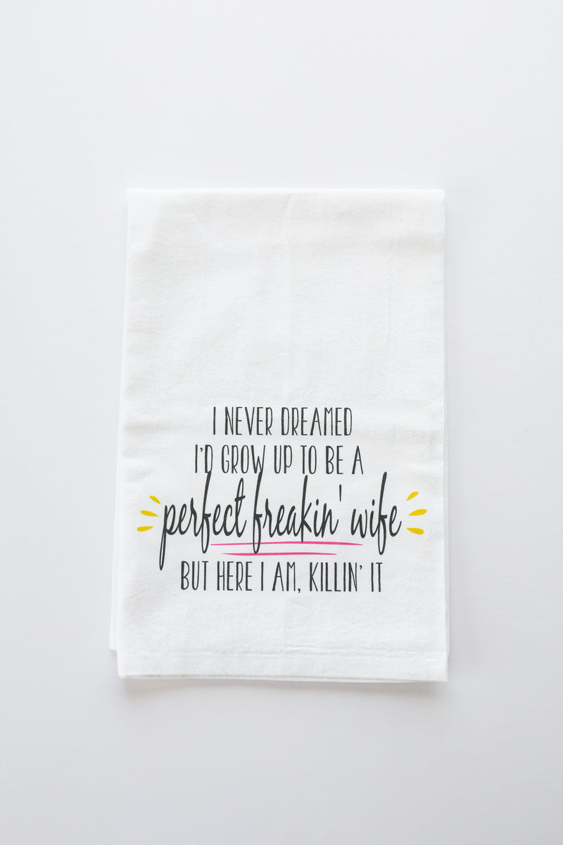 Perfect Freakin' Wife Tea Towel-zoom-
