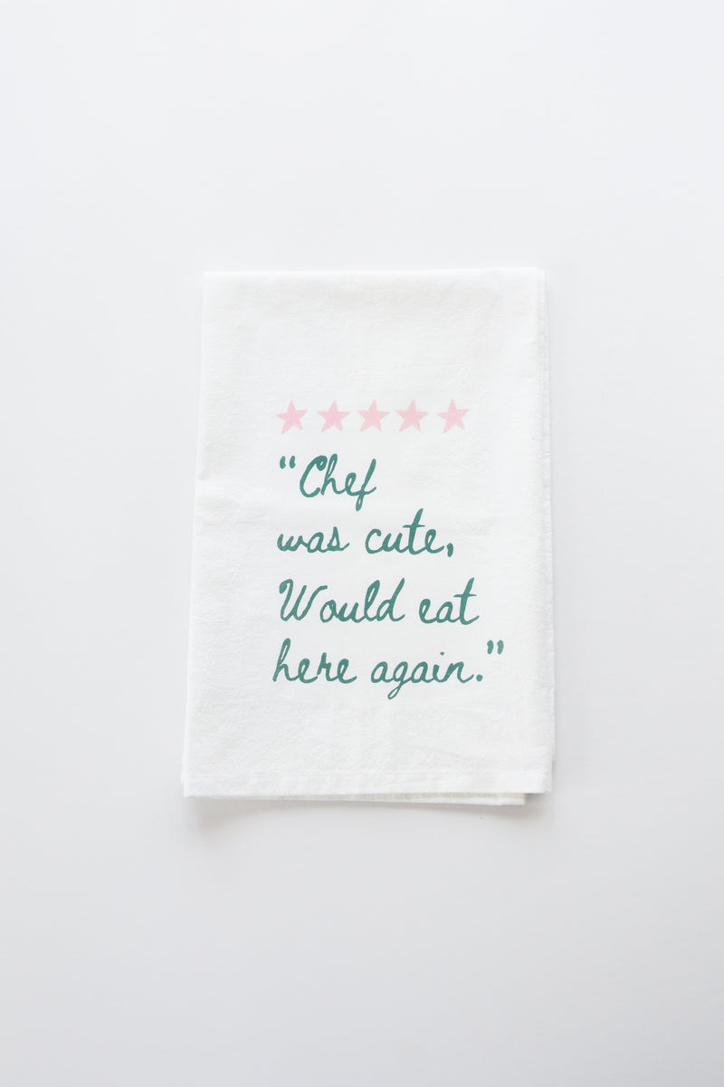 Chef Was Cute Tea Towel-zoom-