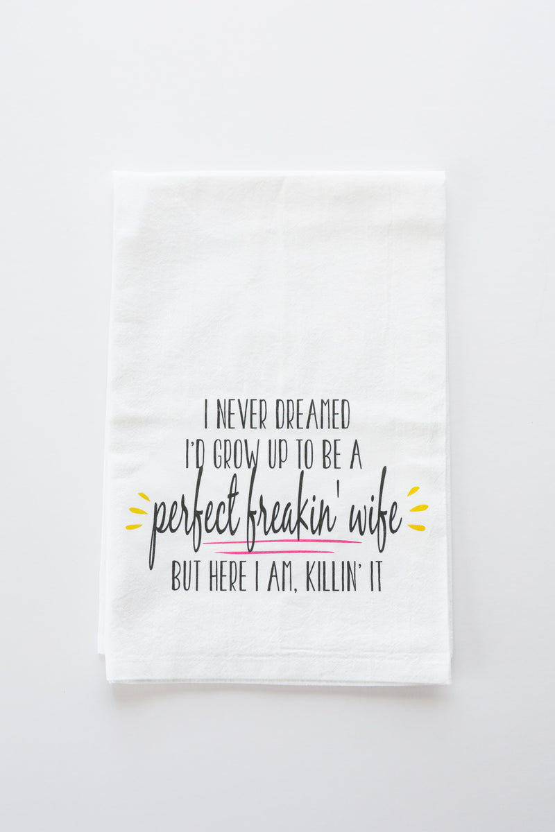 Perfect Freakin' Wife Tea Towel-zoom-