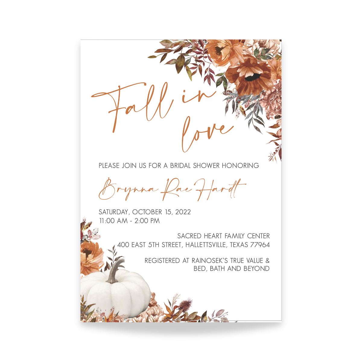 Fall In Love Bridal Shower Invitation-zoom-1