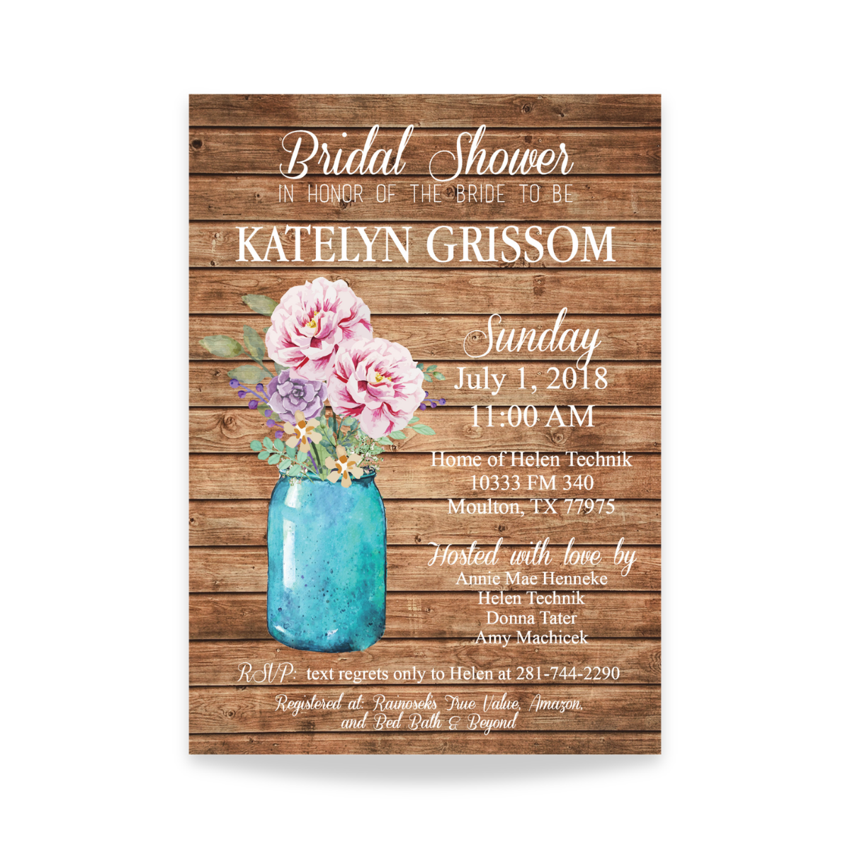 Rustic Bridal Shower Invitation