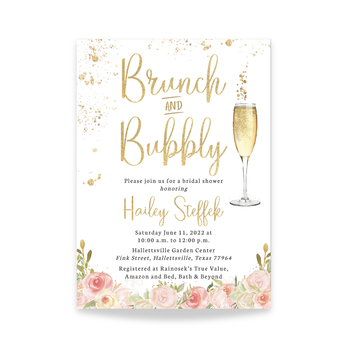 Brunch & Bubbly Bridal Shower Invitation
