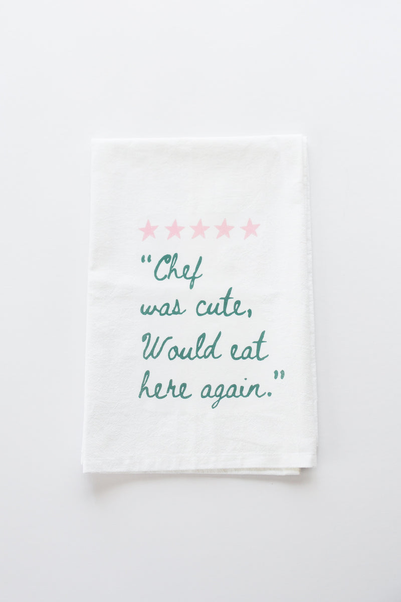 Chef Was Cute Tea Towel-zoom-