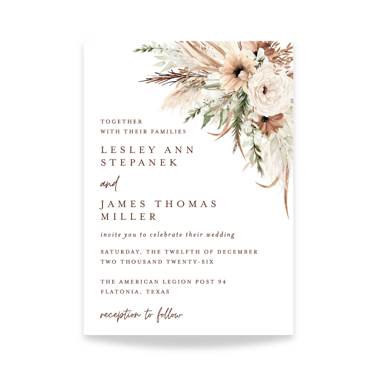 Rustic Bloom Wedding Invitation